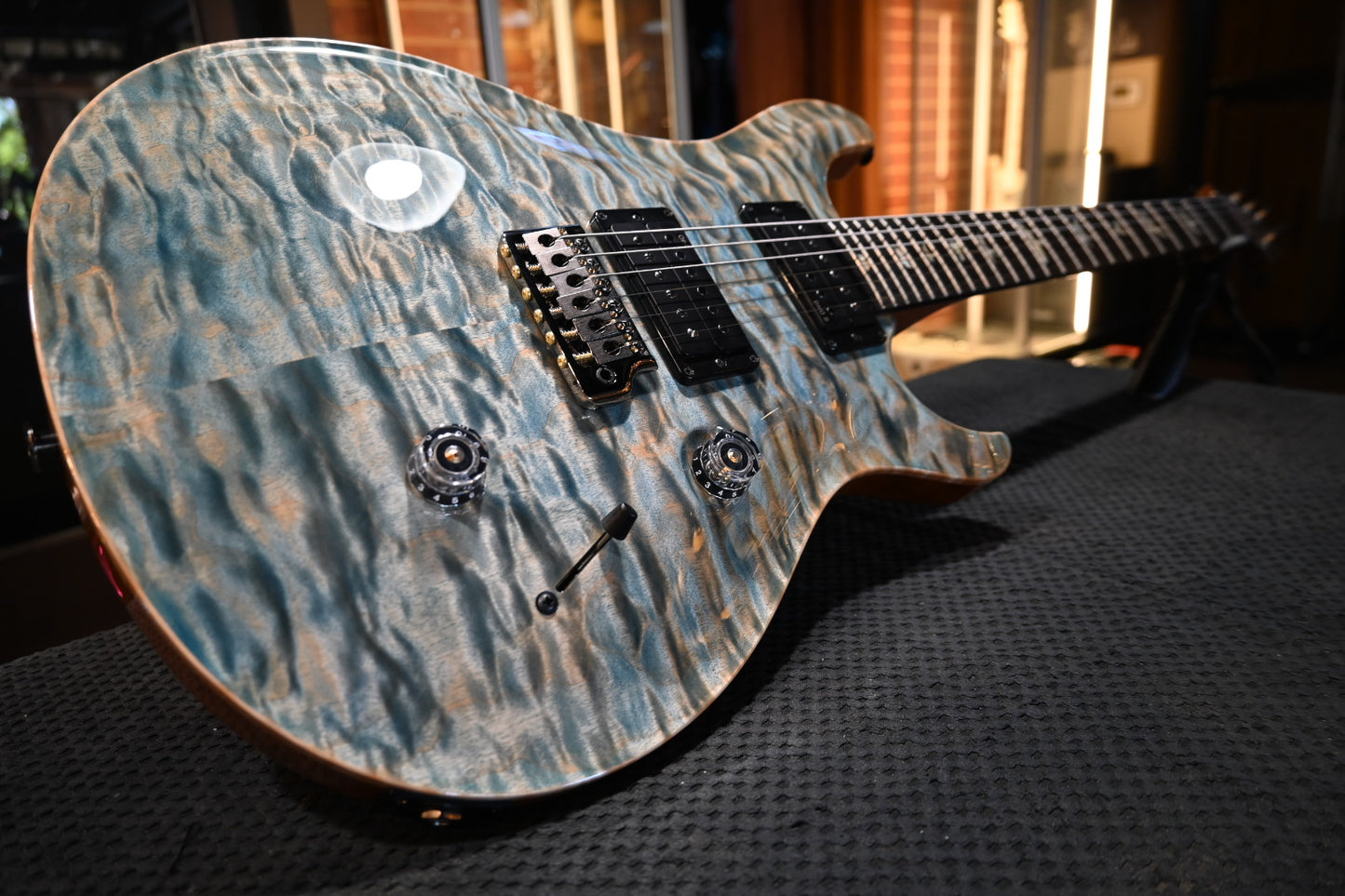 PRS Custom 24 Artist Grade Quilt Top Private Stock Color Limited Edition - Faded Indigo Guitar #5586