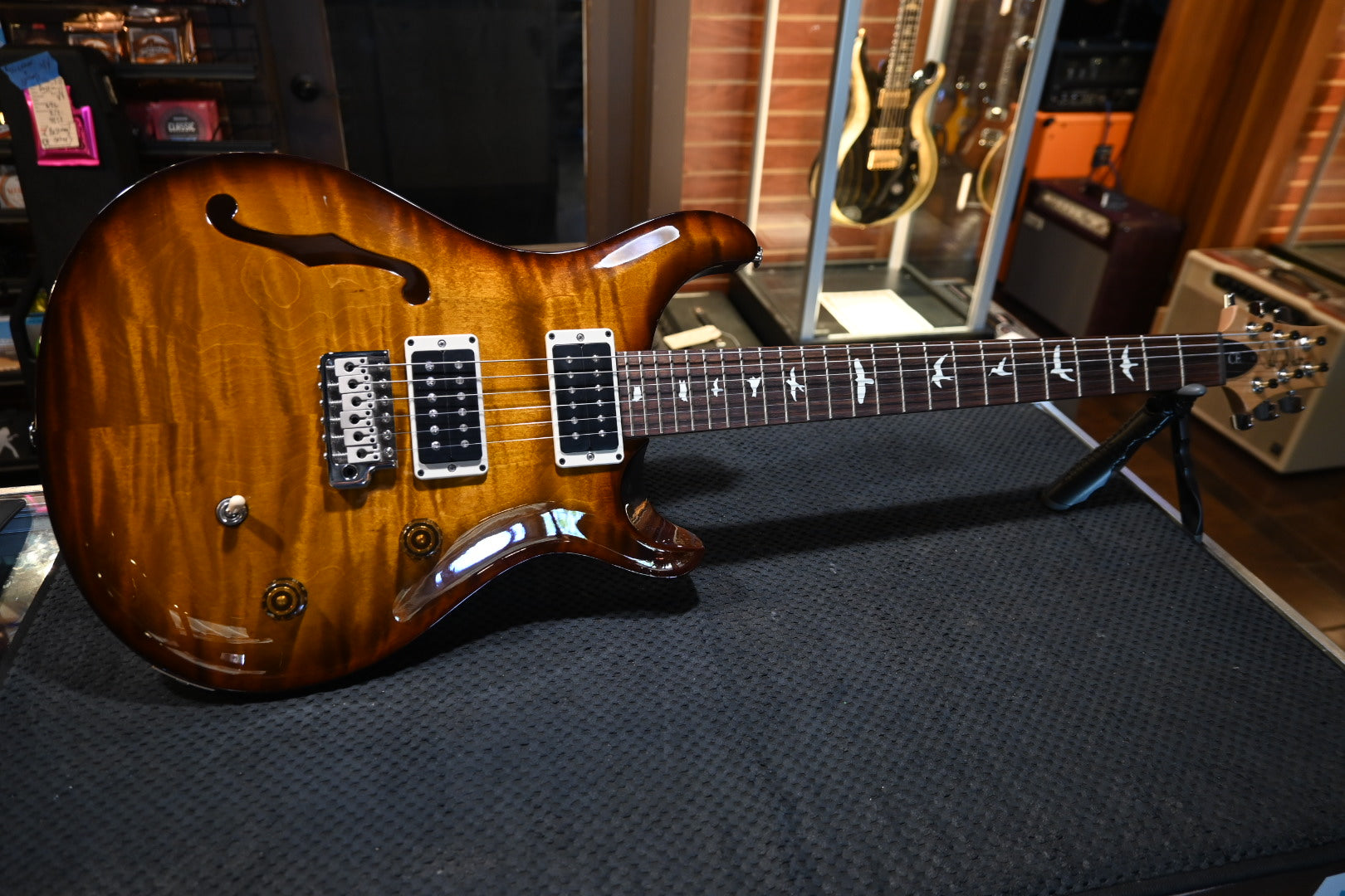PRS CE 24 Semi-Hollow 2024 - Black Amber Guitar #7486 - Danville Music
