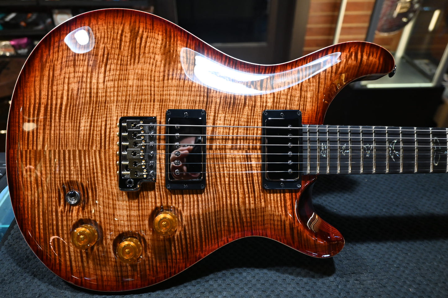 PRS Wood Library DGT 10-Top Ebony - Copperhead Cherry Burst Guitar #2554