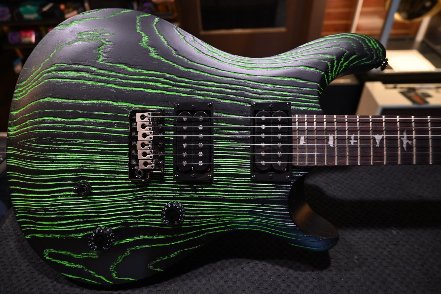 PRS SE Sandblasted CE 24 LTD - Sandblasted Green Guitar #9605  USED - Danville Music