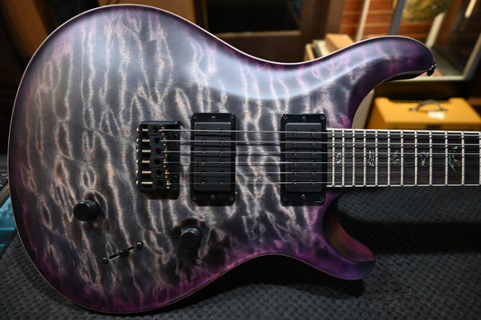 PRS Wood Library Holcomb 10-Top One-Piece Quilt - Charcoal Purple Burst Satin Guitar #2635