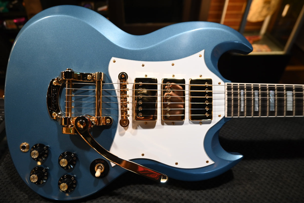 Gibson Custom Shop 1963 Les Paul SG Custom 3-Pickup Bigsby VOS “Hendrix” PSL - Pelham Blue Guitar #1533