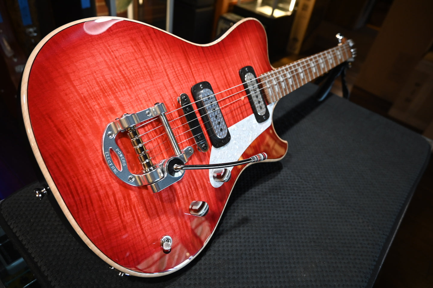 Powers Electric A-Type Select Maple FF42 CamTail - Cosmo Red Guitar #A969 - Danville Music