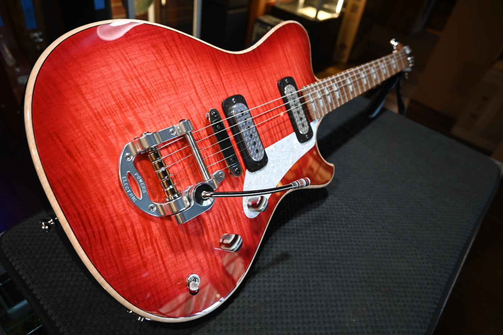 Powers Electric A-Type Select Maple FF42 CamTail - Cosmo Red Guitar #A969 - Danville Music