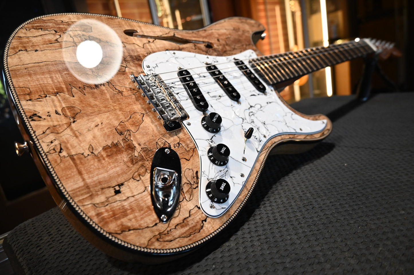 Fender Custom Shop Kyle McMillin Masterbuilt Prestige Stratocaster NOS Spalted Maple - Natural Guitar #1379 - Danville Music