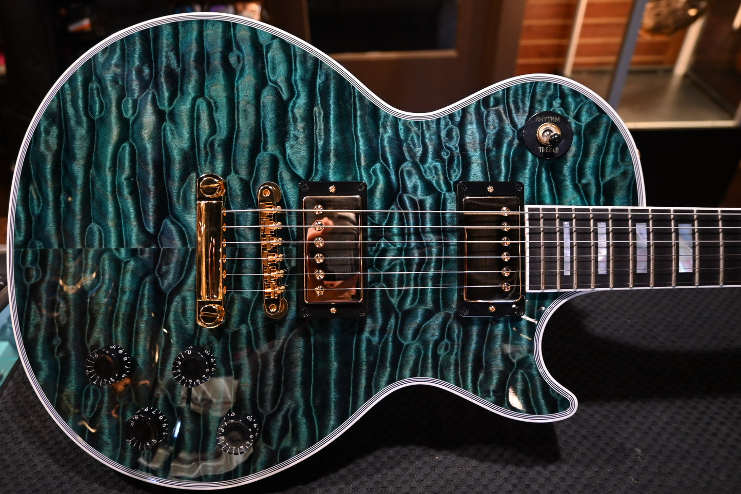 Gibson Custom Shop Les Paul Axcess Custom 5A Quilt PSL - Nordic Blue Guitar #0979