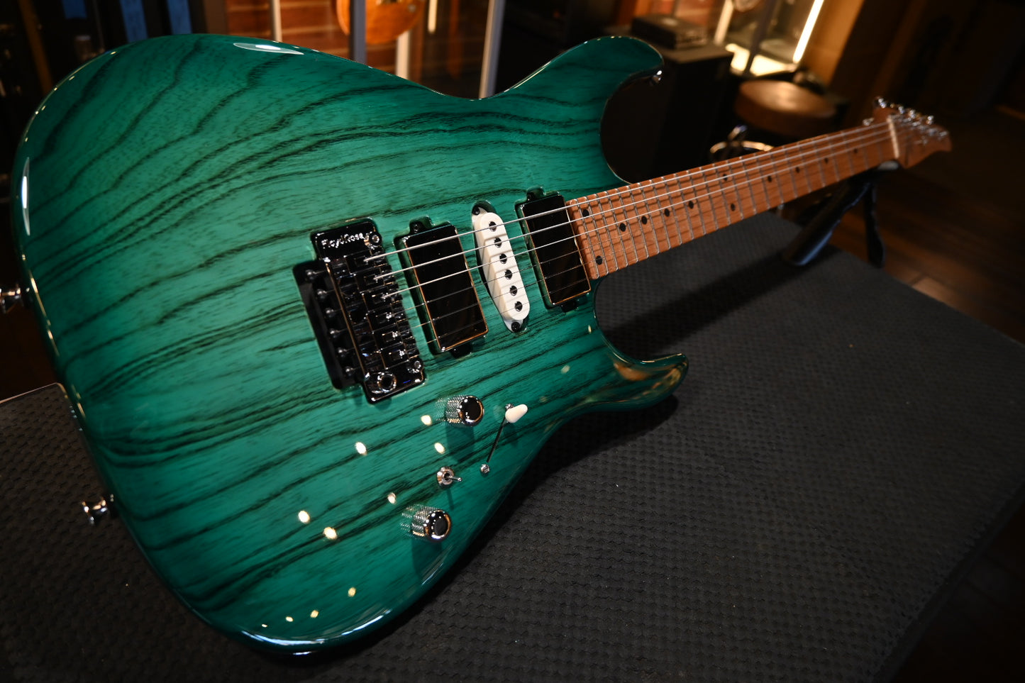 Tom Anderson Angel Player - Natural Teal Burst Dark Grain Guitar #324N