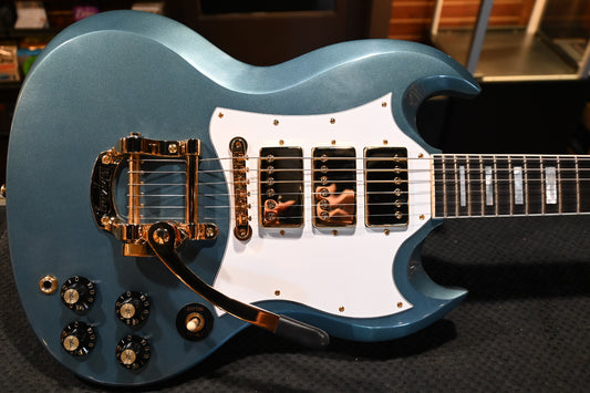 Gibson Custom Shop 1963 Les Paul SG Custom 3-Pickup Bigsby VOS “Hendrix” PSL - Pelham Blue Guitar #4363