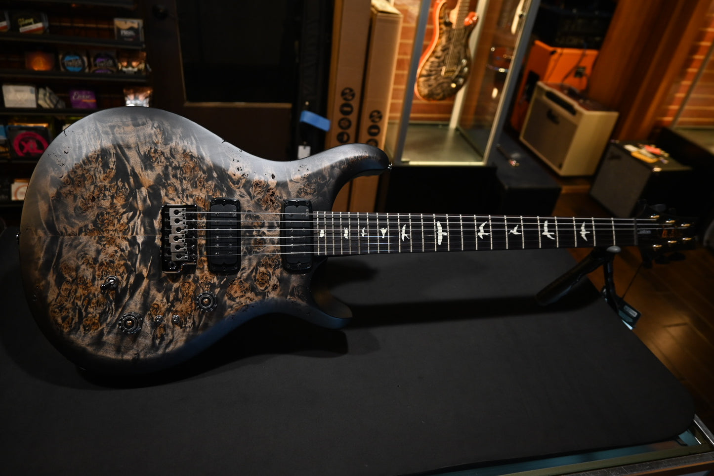PRS Wood Library S2 Custom 24-08 Poplar Burl Limited Edition - Charcoal Burst Guitar #8749