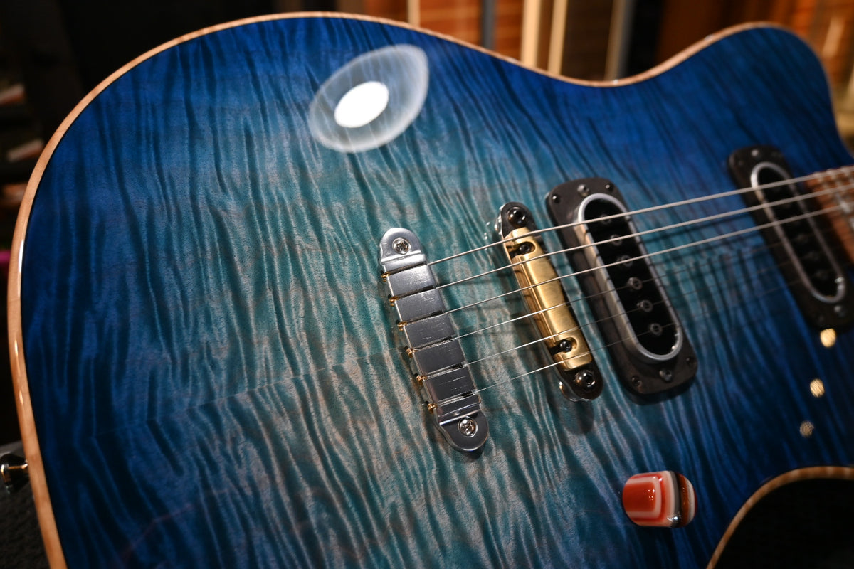 Powers Electric A-Type Select Quilt Maple PF42 Hard Tail - Aegean Burst Guitar #B555