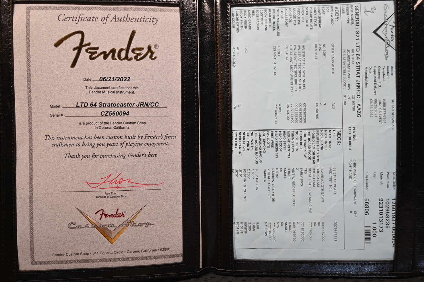 Fender Custom Shop LTD 1964 Stratocaster Journeyman 2022 - Aged Aztec Gold Guitar #0094 - Danville Music