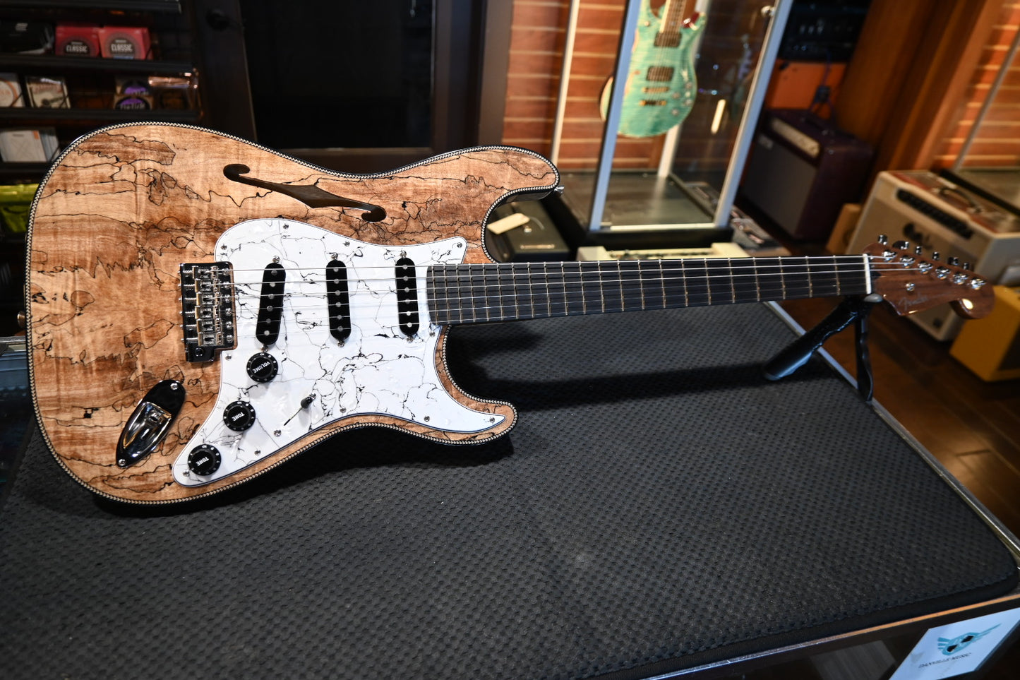 Fender Custom Shop Kyle McMillin Masterbuilt Prestige Stratocaster NOS Spalted Maple - Natural Guitar #1379 - Danville Music