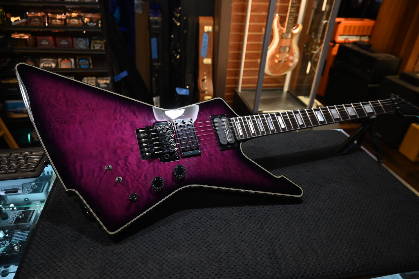 Schecter E-1 FR S - Trans Purple Burst Guitar #3699