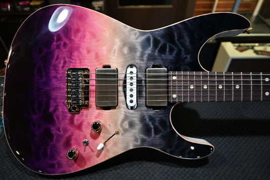 Tom Anderson Angel Quilt - Cosmic Purple Double Wipeout Guitar #225N - Danville Music
