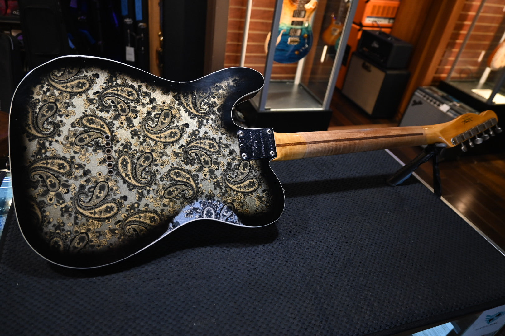 Fender Custom Shop LTD Dual P-90 Telecaster Relic 2023 - Aged Black Paisley Guitar #1877 - Danville Music