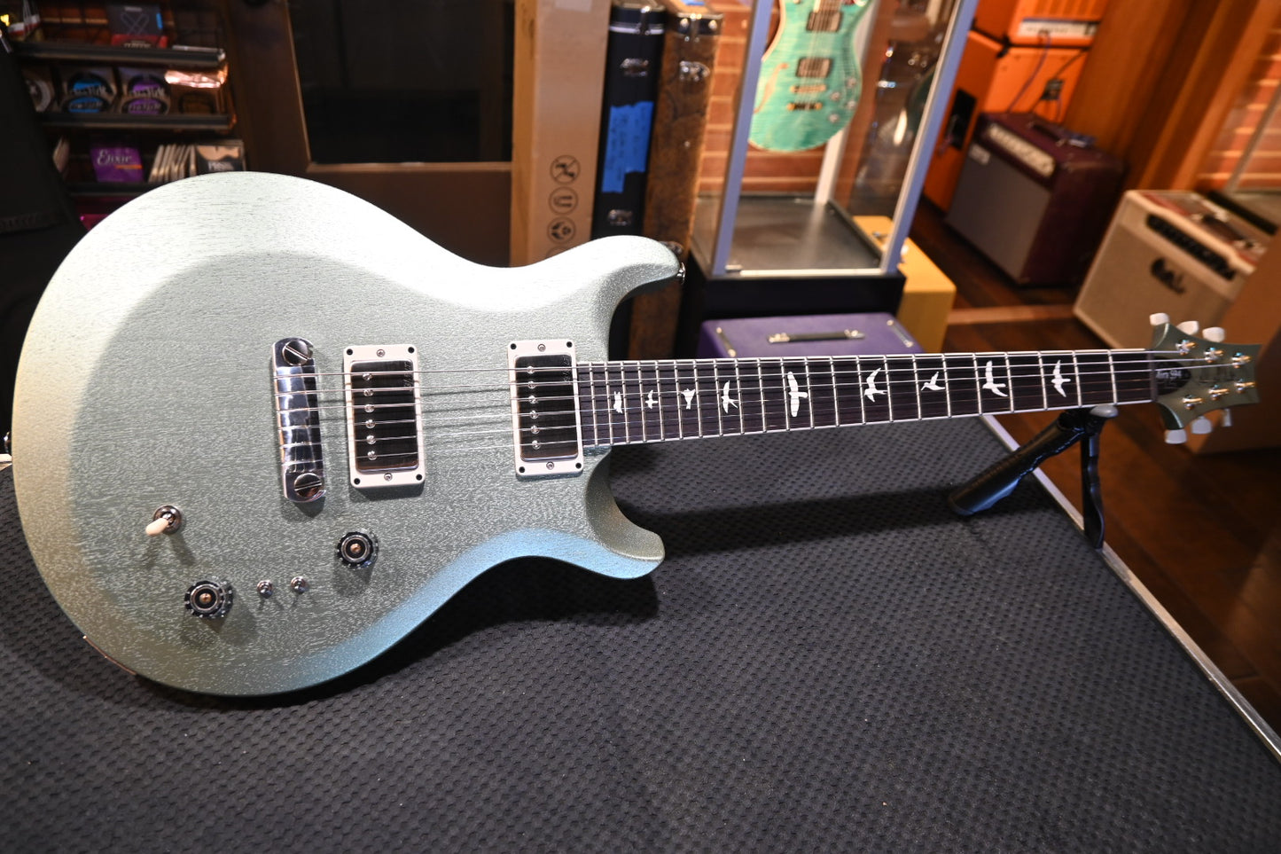 PRS S2 Mira 594 Satin - Mavis Mint Metallic Guitar #4911 - Danville Music