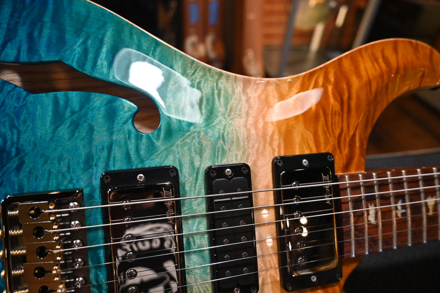 PRS Wood Library Special Semi-Hollow Danville Music 35th Anniversary Artist Top - Beach Fade Guitar #5865