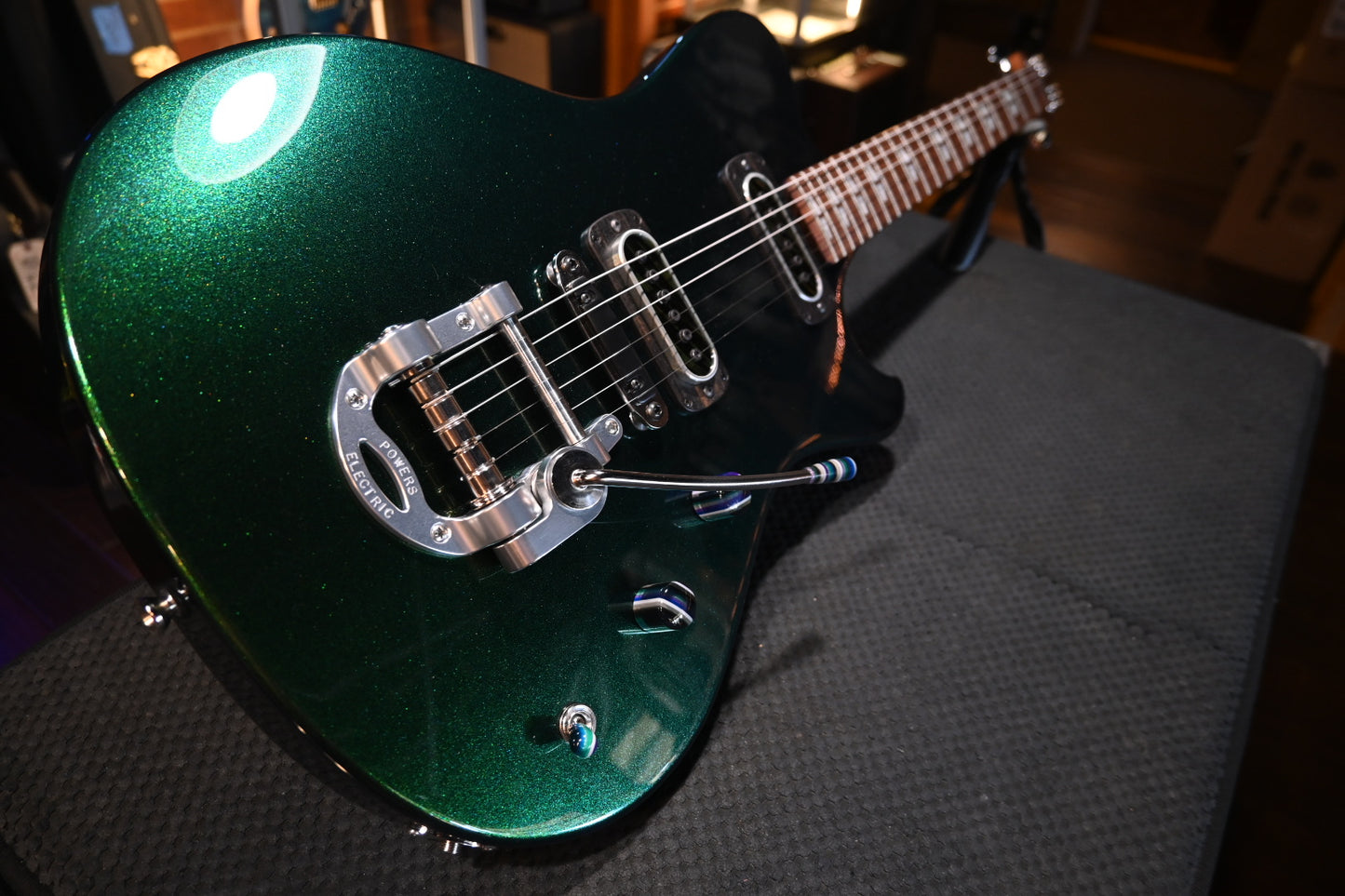 Powers Electric A-Type PF42 CamTail - Chroma Algae Guitar #B148 - Danville Music
