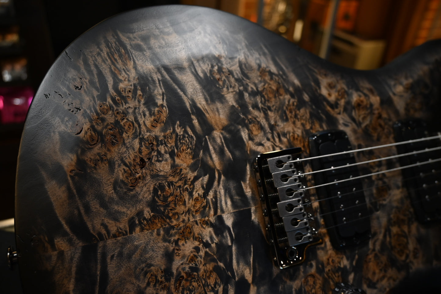 PRS Wood Library S2 Custom 24-08 Poplar Burl Limited Edition - Charcoal Burst Guitar #8749