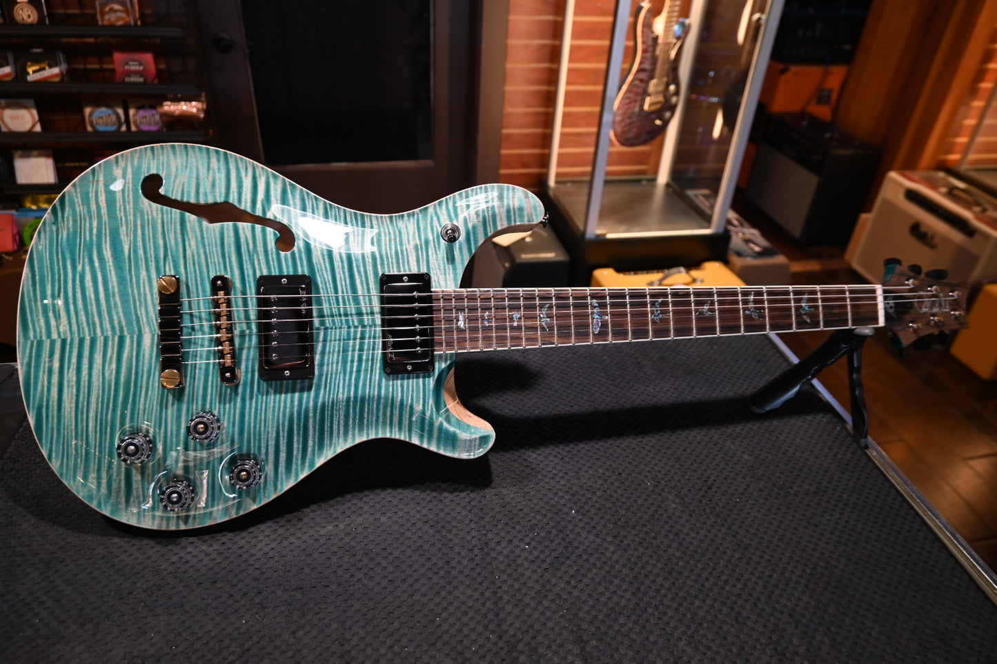 PRS Wood Library McCarty 594 Semi-Hollow Danville Music 35th Anniversary Artist Top 2025 - Bahamian Blue Guitar #8196