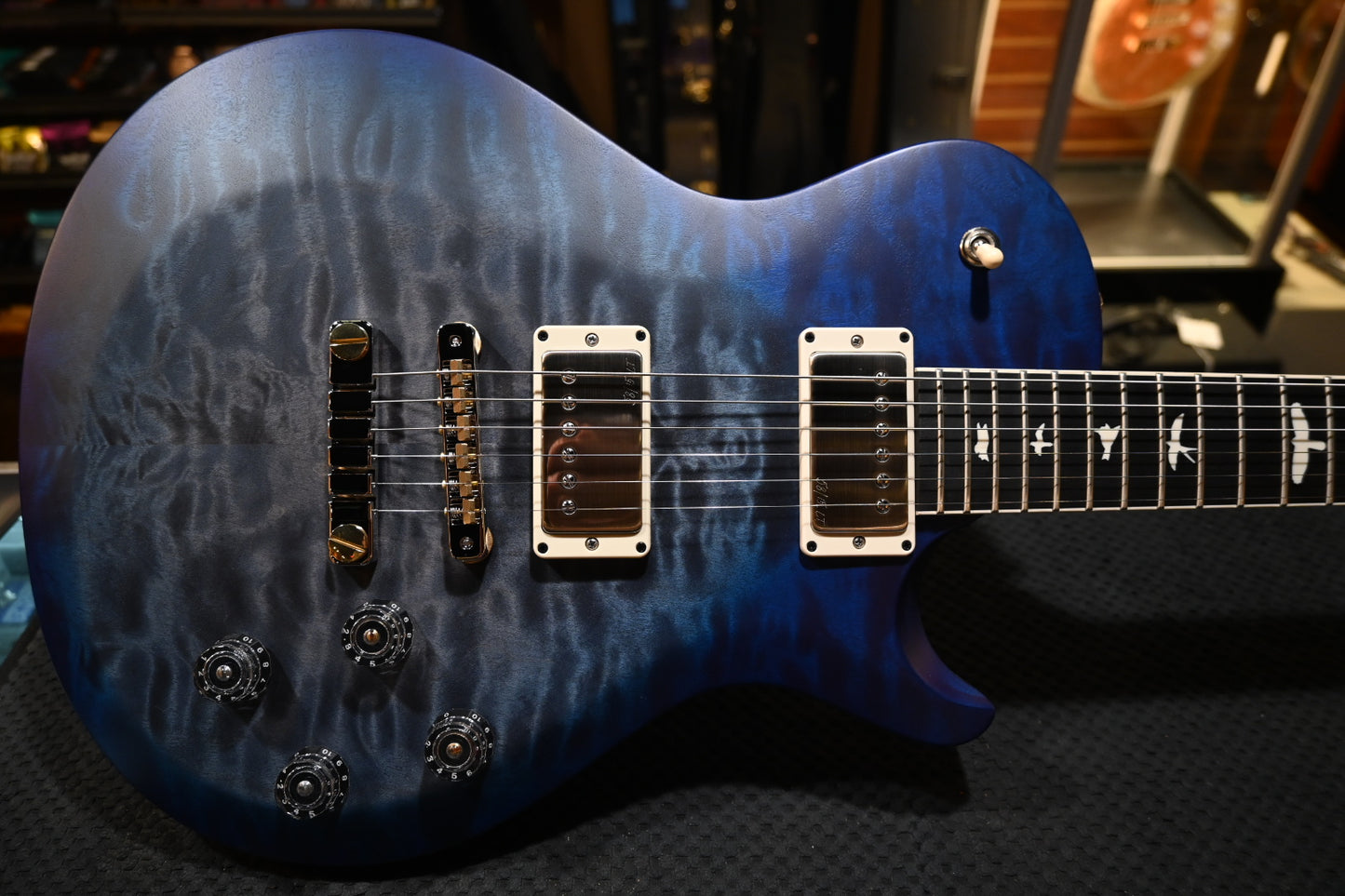 PRS Wood Library S2 McCarty SC 594 Single-Cup Quilt - Faded Gray Black Blue Burst Satin Guitar #8895