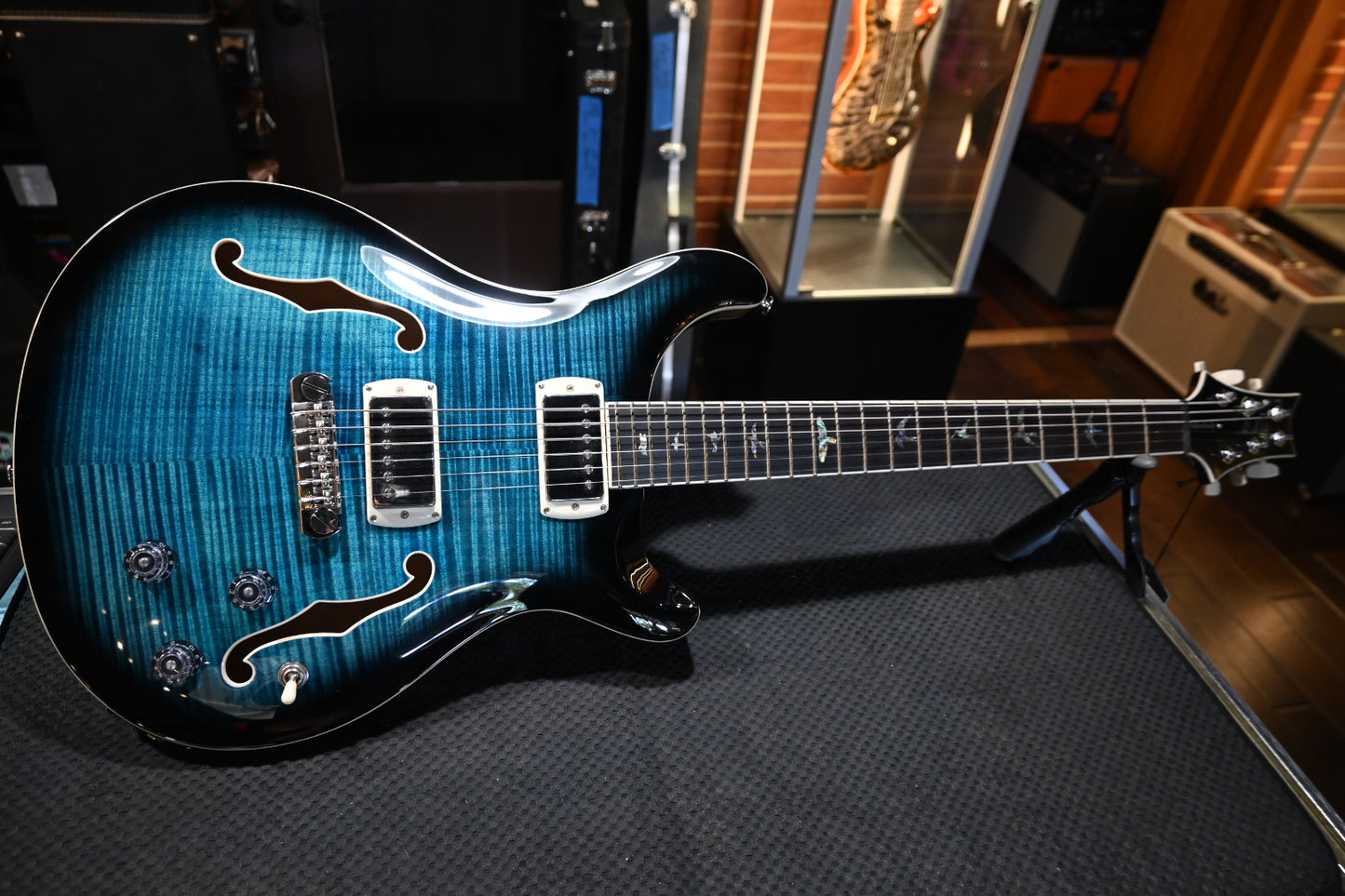 PRS SE Hollowbody II Piezo - Peacock Blue Guitar #0136