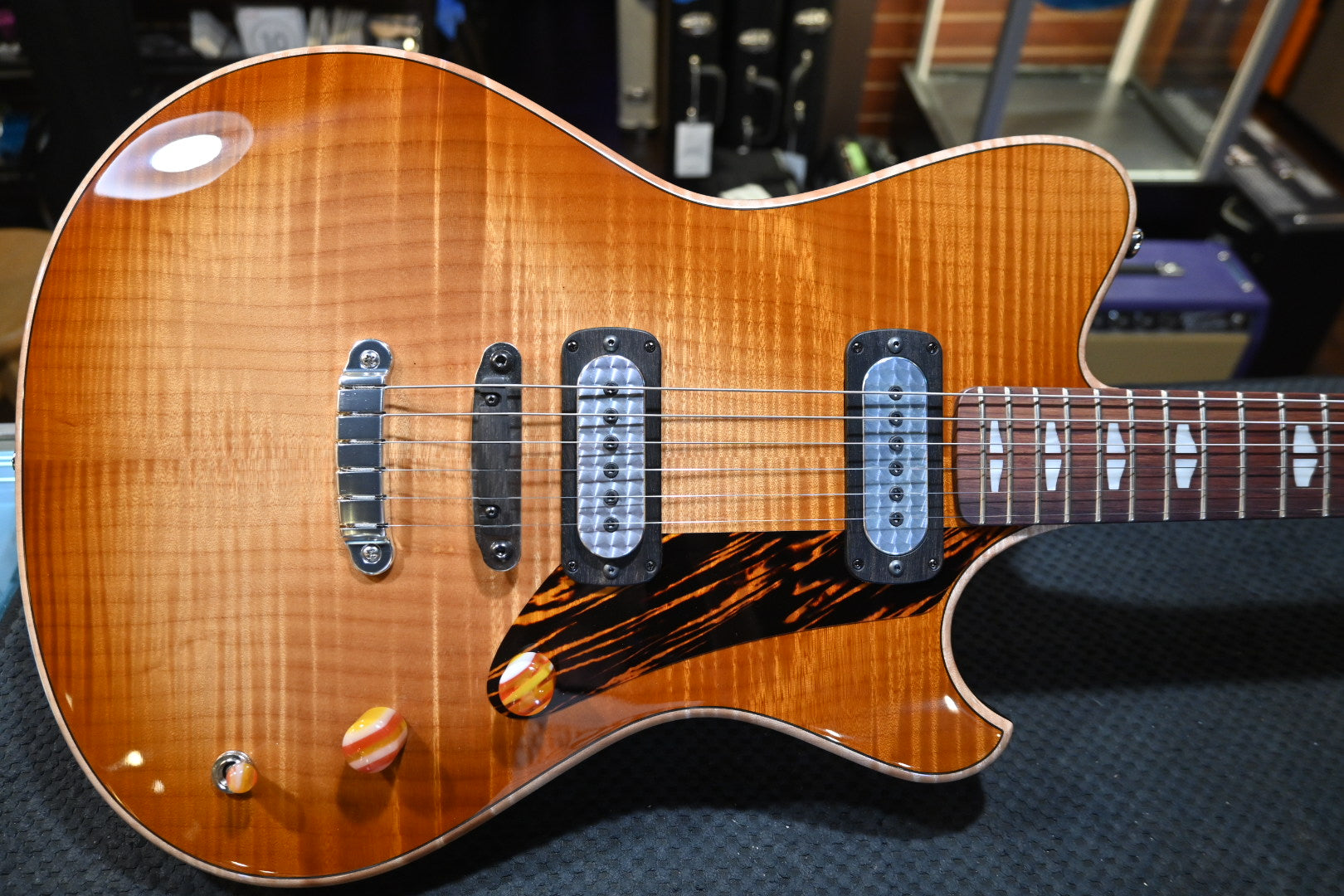 Powers Electric A-Type Select Maple FF42 Hard Tail - Wild Honey Burst Guitar #B101 - Danville Music