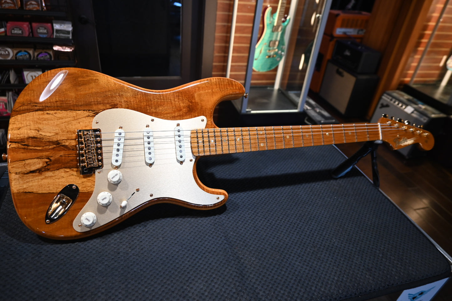 Fender Artisan Stratocaster Figured Koa 2017 - Natural Guitar #1418 - Danville Music