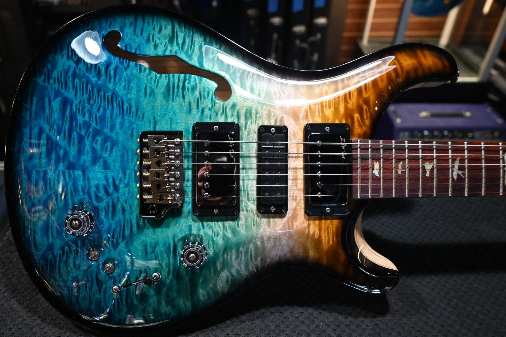 PRS Wood Library Special Semi-Hollow Danville Music 35th Anniversary Artist Top - Beach Fade Smokeburst Guitar #5860 - Danville Music
