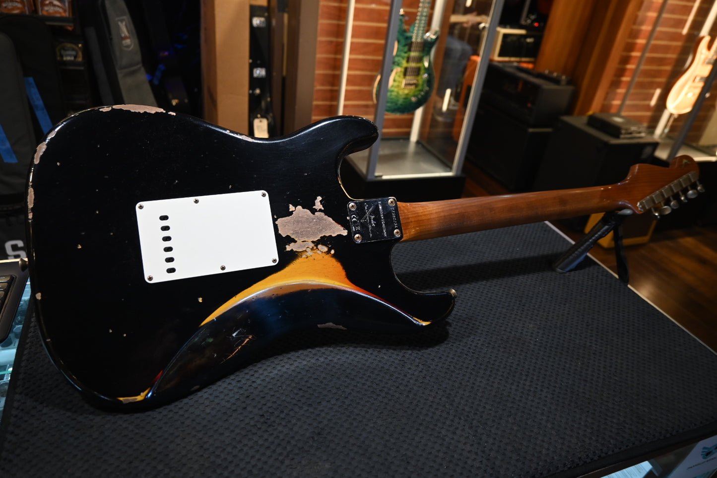 Fender Custom Shop LTD 1961 Stratocaster Heavy Relic - Aged Black over 3-Color Sunburst Guitar #0234