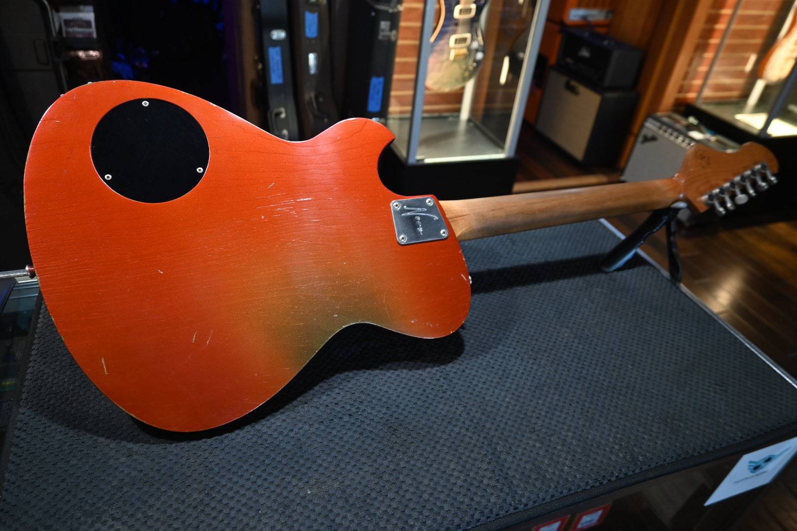 Novo Nucleus Solus H2 - Faded Sparkling Burgundy Guitar #1145 - Danville Music