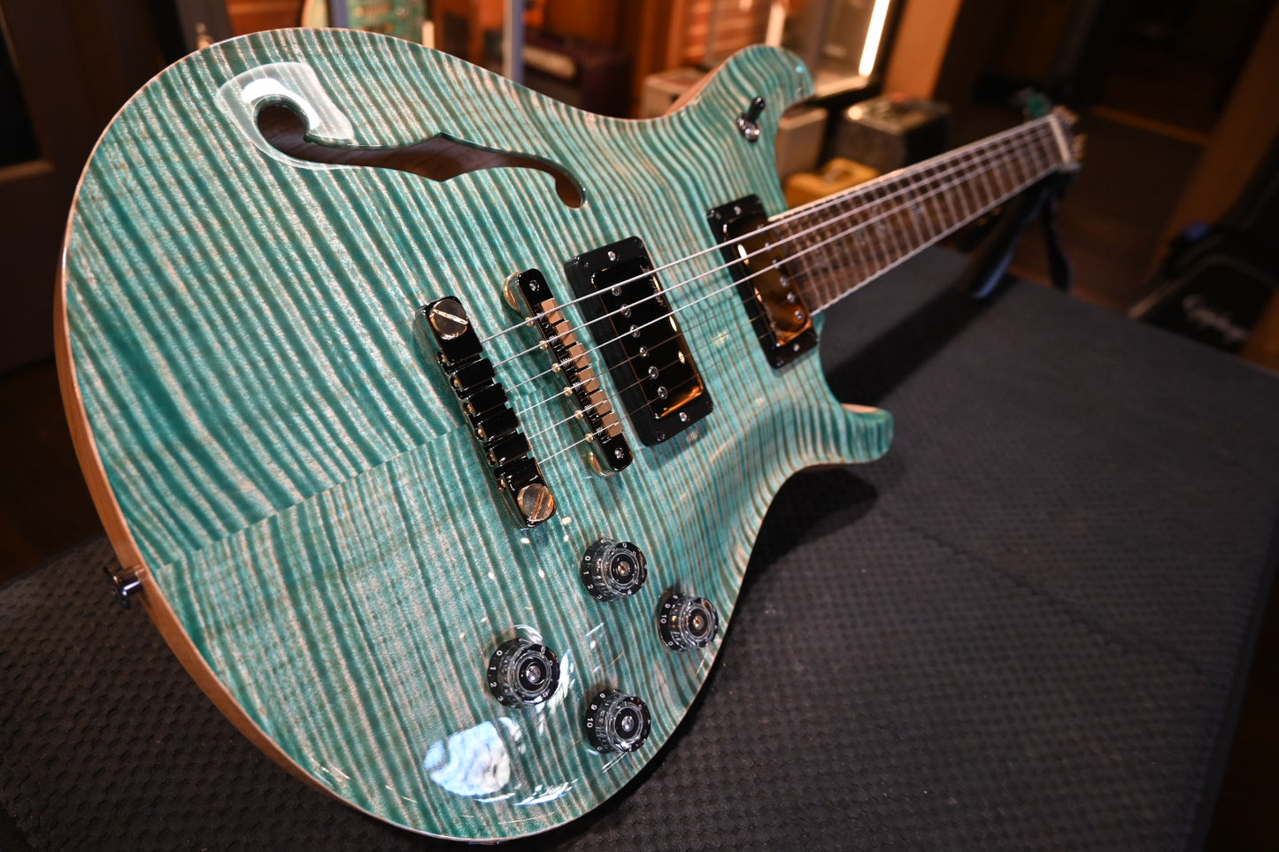 PRS Wood Library McCarty 594 Semi-Hollow Danville Music 35th Anniversary Artist Top - Bahamian Blue Guitar #8201 - Danville Music