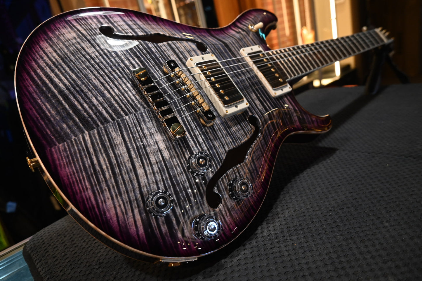 PRS Wood Library McCarty 594 Hollowbody II 10-Top Brazilian Rosewood - Charcoal Purple Burst Guitar #9653