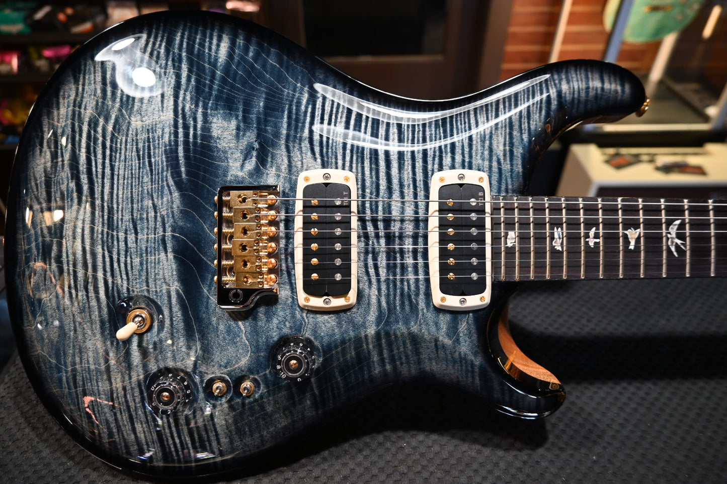 PRS Custom 24-08 10-Top One Piece Top - Whale Blue Smoke Burst Guitar #9994 - Danville Music