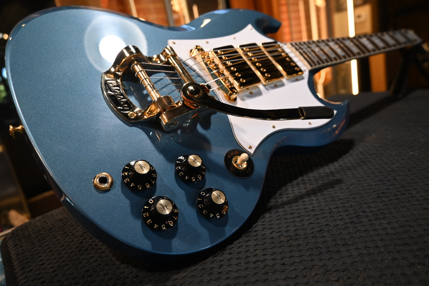Gibson Custom Shop 1963 Les Paul SG Custom 3-Pickup Bigsby VOS “Hendrix” PSL - Pelham Blue Guitar #3223