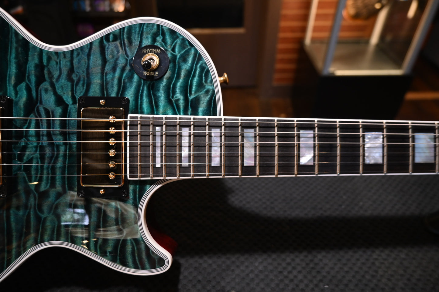 Gibson Custom Shop Les Paul Axcess Custom 5A Quilt PSL - Nordic Blue Guitar #0979