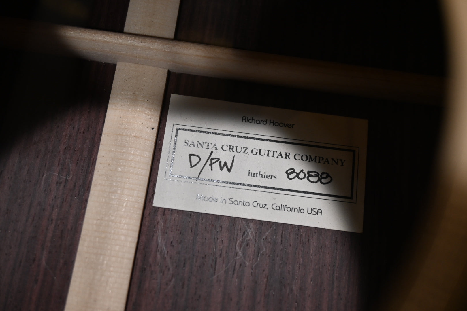 Santa Cruz Model D Pre-War Bearclaw German Spruce/Indian Rosewood Guitar #8088 - Danville Music
