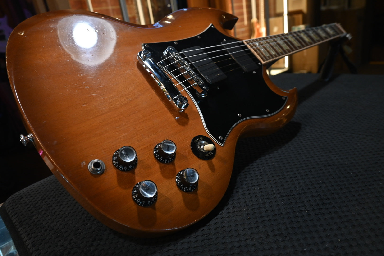 Gibson SG Standard 2005 EMG 81/85s - Natural Finish Burst Guitar #5331 PRE-OWNED - Danville Music