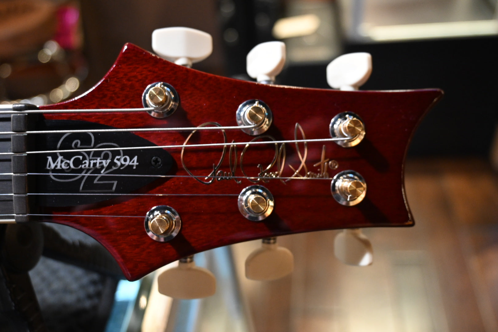 PRS Wood Library S2 McCarty 594 Thinline - Dark Cherry Sunburst Guitar #5491 - Danville Music