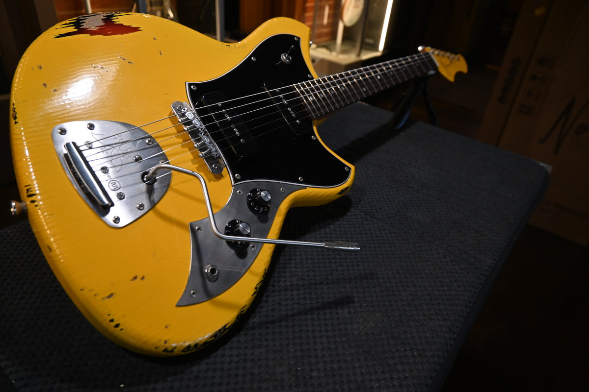 Novo Serus J - Vandalism Yellow over ‘64 3-Tone Burst Guitar #1336
