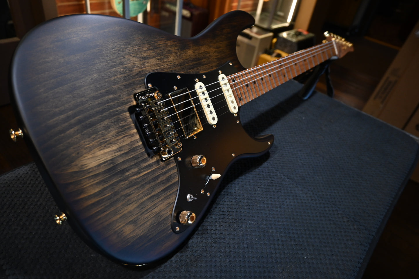 Tom Anderson Guardian Angel Player Roasted Pine - Satin Rustic Brown Edge Burst Guitar #326N - Danville Music