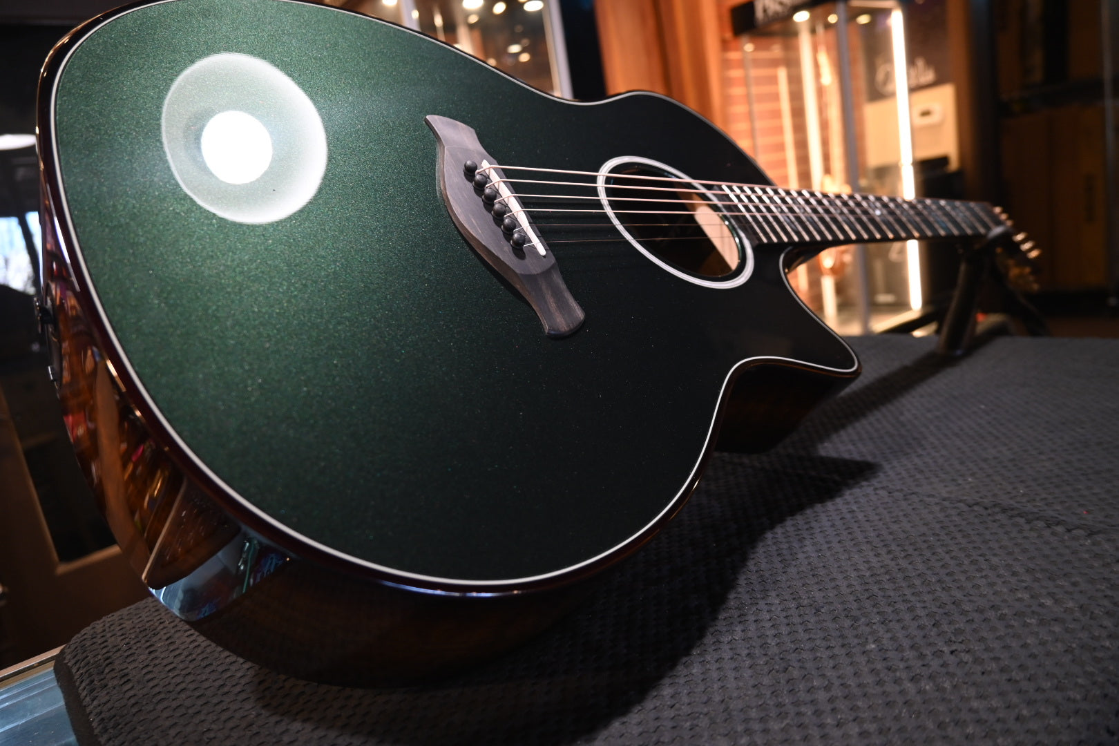 Taylor Custom GA Builder’s Edition Torrefied Spruce/AA Walnut - British Racing Green Metallic Guitar #5084 - Danville Music