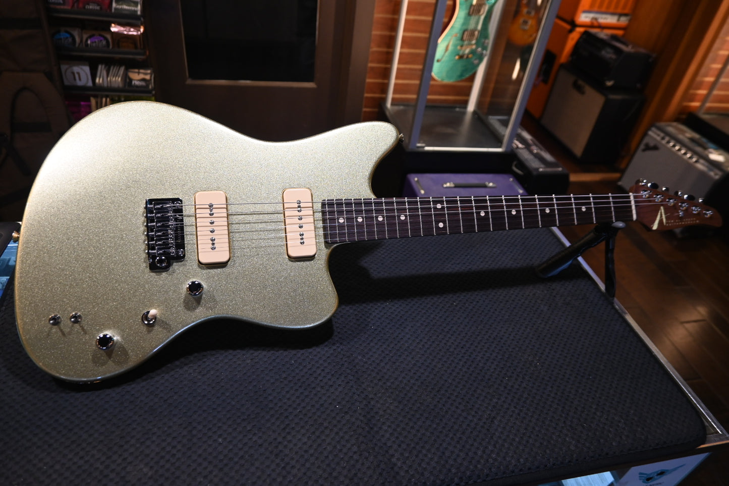 Tom Anderson Raven - Electrum Green Gold Guitar #825N - Danville Music