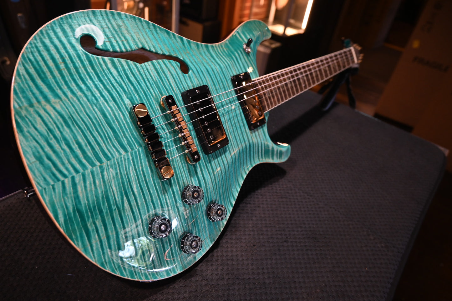 PRS Wood Library McCarty 594 Semi-Hollow Danville Music 35th Anniversary Artist Top - Bahamian Blue Guitar #8202