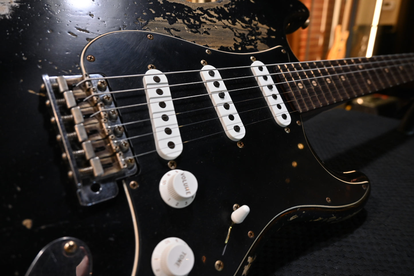 Fender Custom Shop 1965 Stratocaster Super Heavy Relic - Aged Black Guitar #7288 - Danville Music