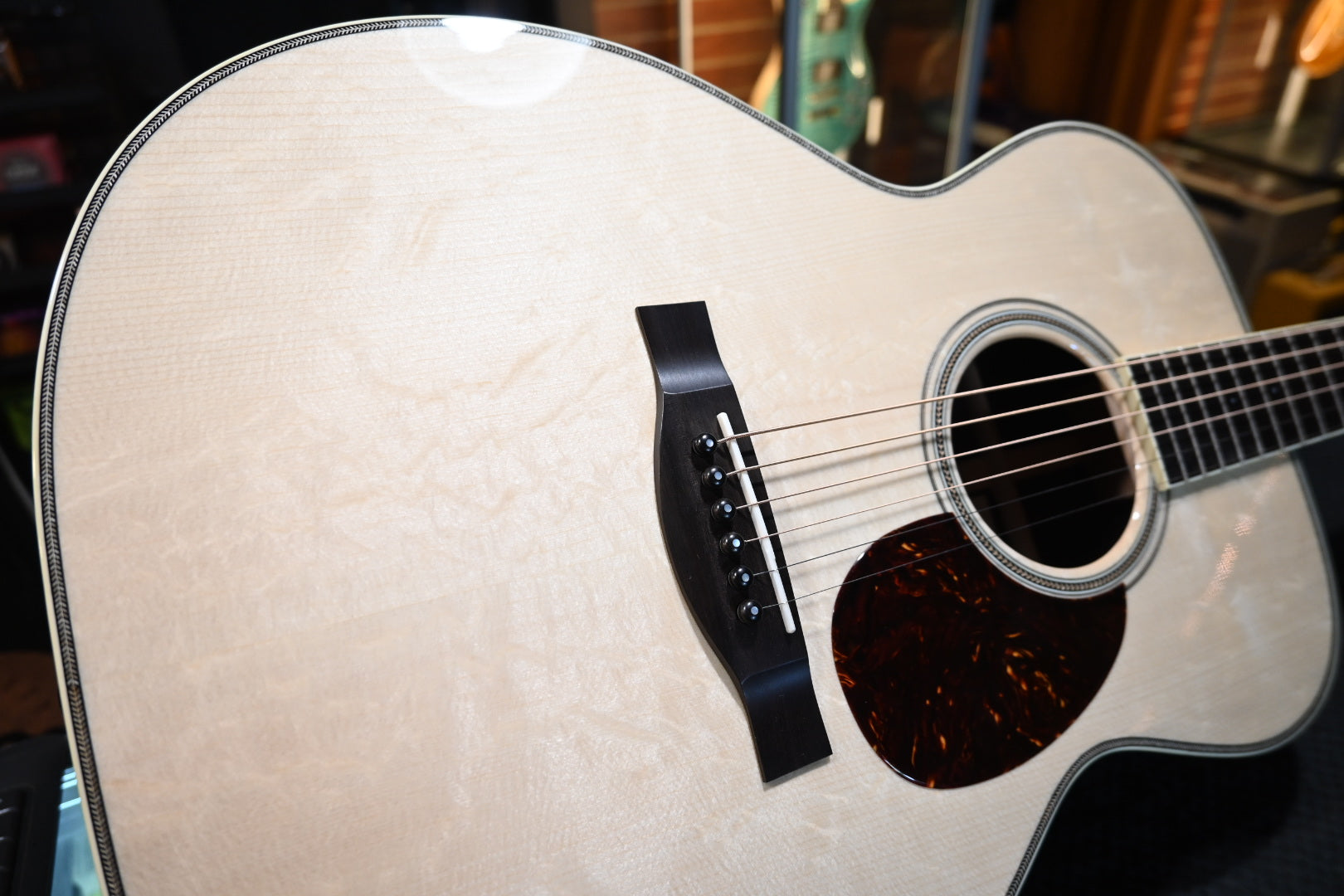 Santa Cruz OM Bearclaw Moon Spruce/Rosewood Guitar #6368 - Danville Music