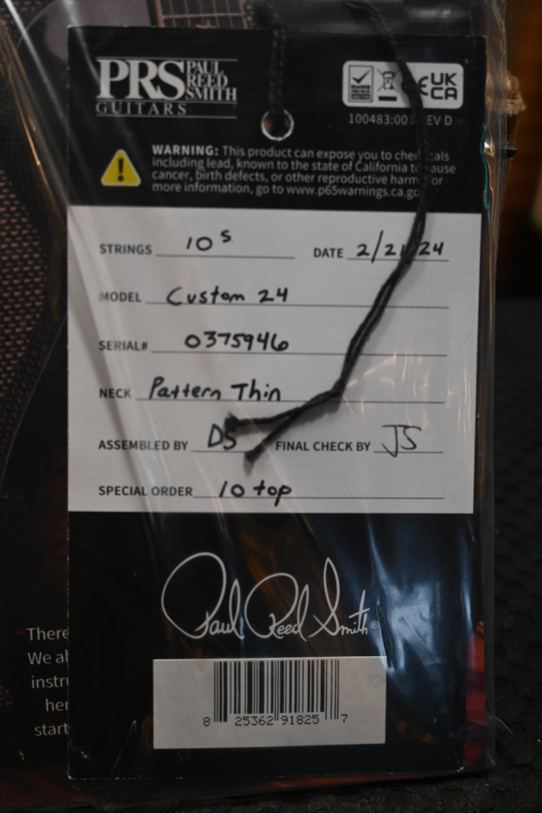 PRS Custom 24 10-Top 2024 - Orange Tiger Guitar #5946