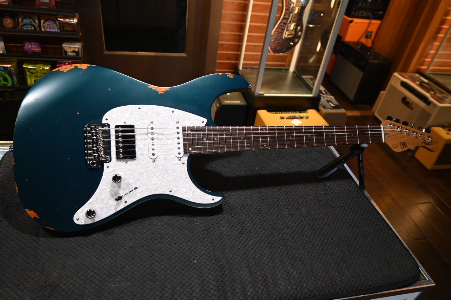 Mayones Aquila Aged V24 6 - Monolith Dark Turquoise Metallic Nitro Relic Guitar #1519 USED