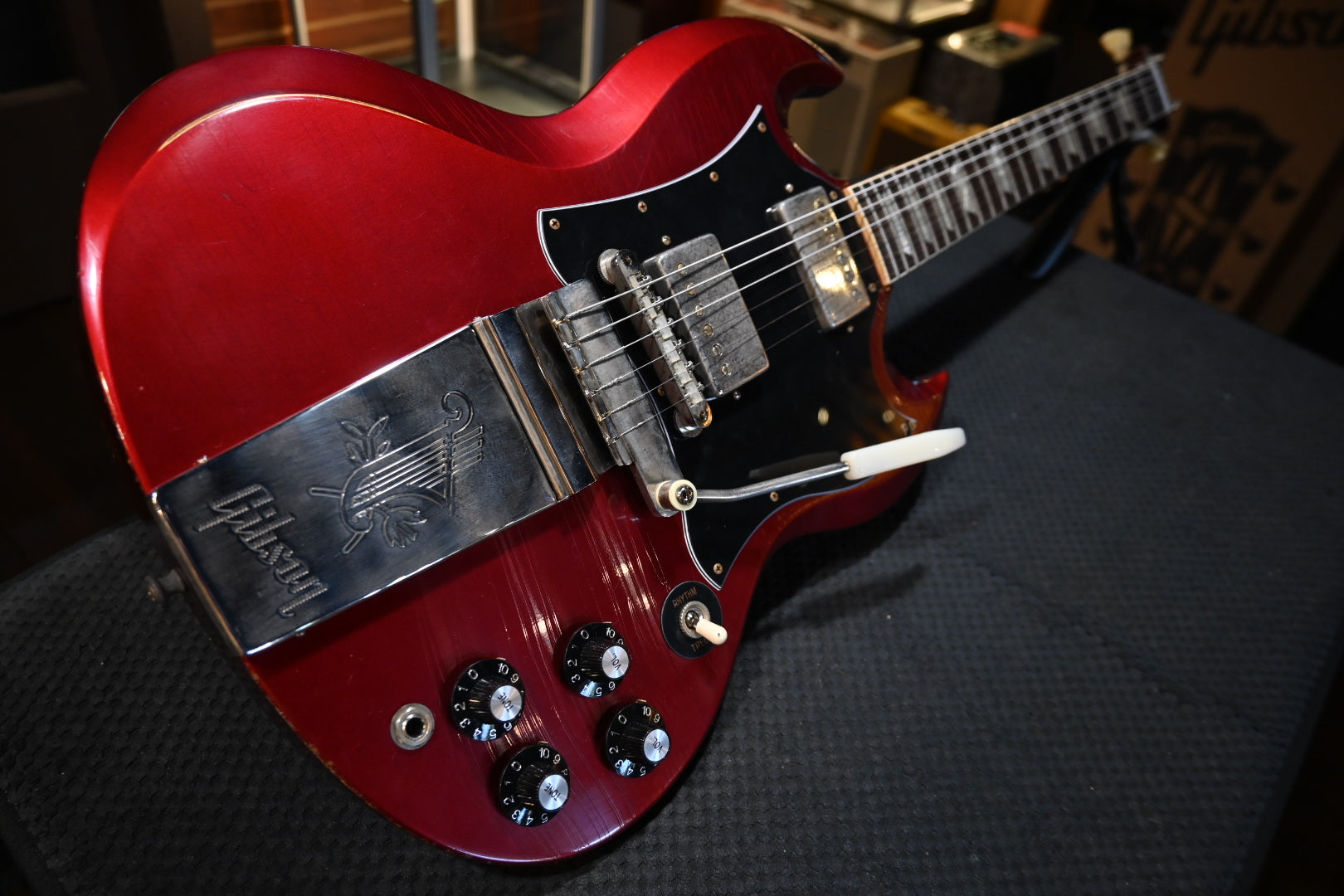 Gibson Custom Shop 1964 SG Standard Reissue Batwing Light Aged - Sparkling Burgundy Guitar #5704 - Danville Music