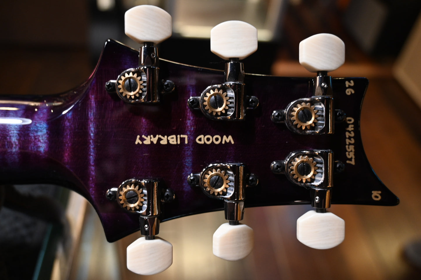 PRS Wood Library DGT 10-Top Ebony - Violet Smokewrap Burst Guitar #2557